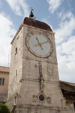 Old tower clock in Trogir, Stock Photos
