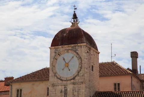 Old tower clock in Trogir, Stock Photos
