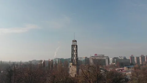 Old tower drone skyline Vídeo Stock 99810417