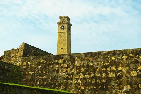 Old tower fortress with clock Stock Photos