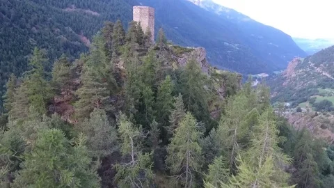 Old tower on a hill Stock Footage 79556224