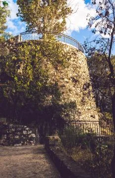 Old tower overgrown with trees in Nice Stock Photos