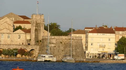 Old Tower in Port,Harbor Stock Footage 54910869