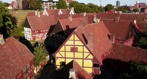 The old town 1864 flight Stock Footage 139624327