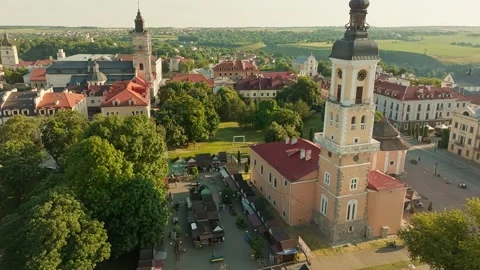 Old town aerial europe building city sunset cityscape travel Stock Footage 256998053