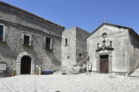 The old town of Aieta, Italy. Stock Photos