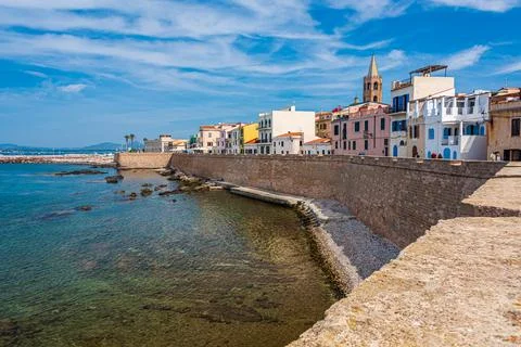 Old town of Alghero Stock Photos