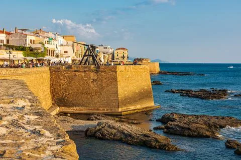 Old town of Alghero Stock Photos