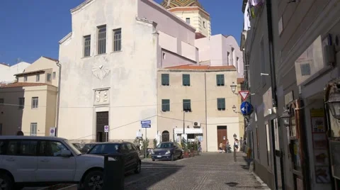 Old town in Alghero, Sardinia. Stock Footage 67409703