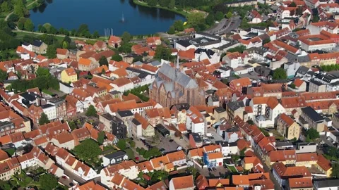 The old town around the city Haderslev  库存影片 304922162
