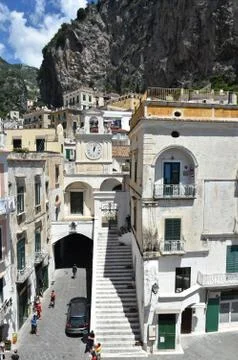 The old town of Atrani on the Amalfi coast Stock Photos