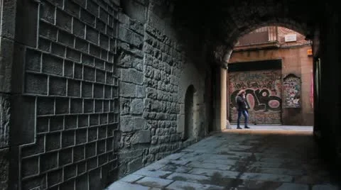 Old town Barcelona Video stock 18560275