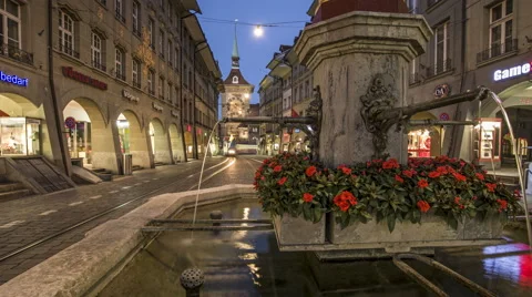 Old Town of Bern Time Lapse Stock Footage 52243671