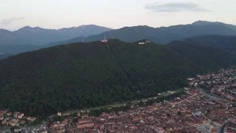 Old town of Brasov Drone view Stock Footage 199452636