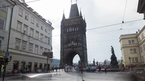 Old Town Bridge Tower time-lapse Vidéo 90533046