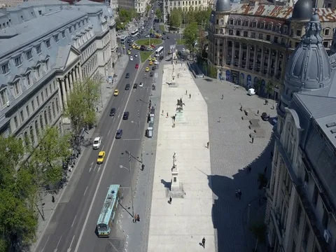 Old Town, Bucarest, Romania 4k Footage Видео 78549410