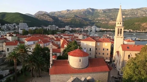 Old Town Budva Montenegro Stock Footage 80875039