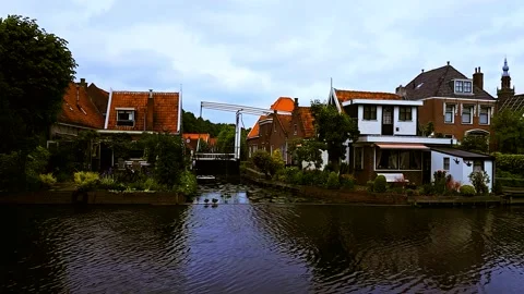 The old town centre in Edam Stock Footage 138234260