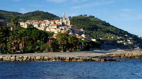 The old town Cervo in Liguria Stock Footage 48917592