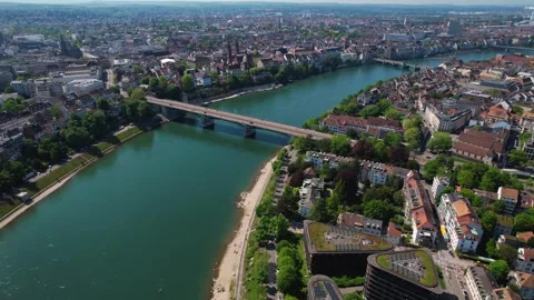 The old town of the city Basel Video stock 308290153