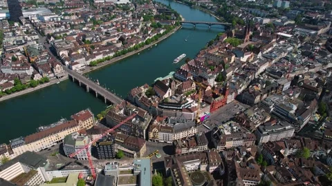 The old town of the city Basel Видео 308297299
