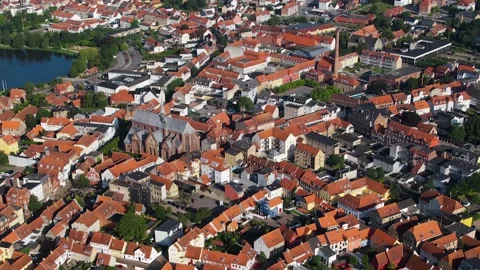 The old town of the city of Haderslev Stock Footage 305196861
