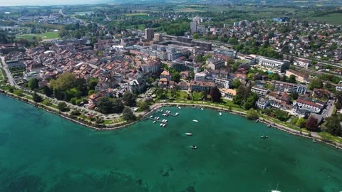 The old town of the city Morges Stock Footage 308320400