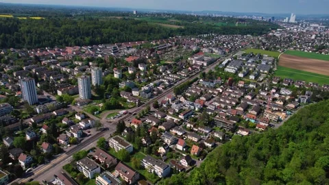 The old town of the city Münchenstein Stock Footage 308298225