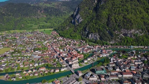 The old town of the city Thun Video stock 308414864