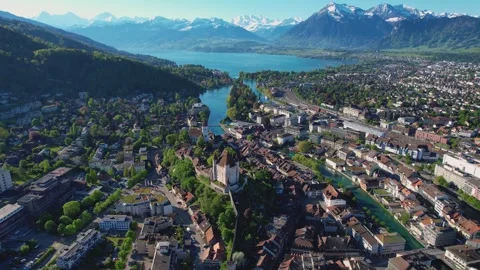 The old town of the city Thun 库存影片 308417859