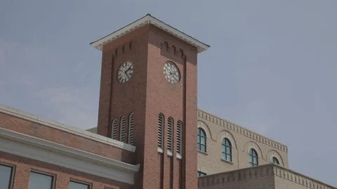 Old Town Clock Tower Close Up 스톡 동영상 99373354