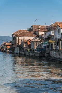The old town of Combarro has the largest collection of horreos Stock Photos