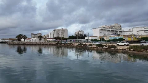 Old Town of Faro with Water Reflection Stock-Footage 296922152
