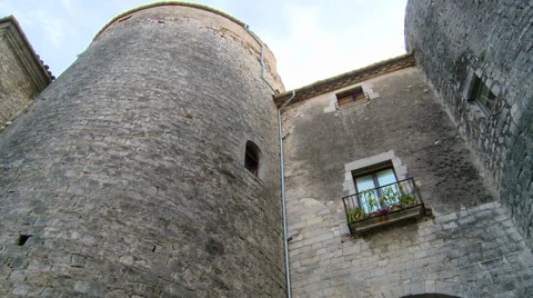 Old Town gate with a cyllinder tower Stock Footage 42181997
