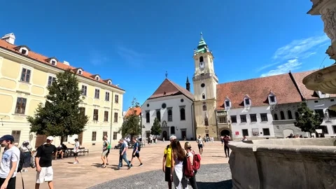 Old Town Hall and the Main Square Stock Footage 249692814
