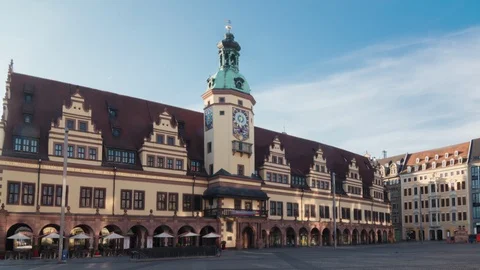 The Old Town Hall Leipzig is one of the outstanding examples of German Video stock 111156657