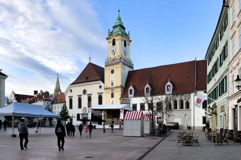 The old town hall in the main square in Bratislava, Slovakia Stock-Fotos