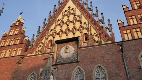 Old Town Hall in the middle of Wrocław's Central Market. Stock Footage 77201874