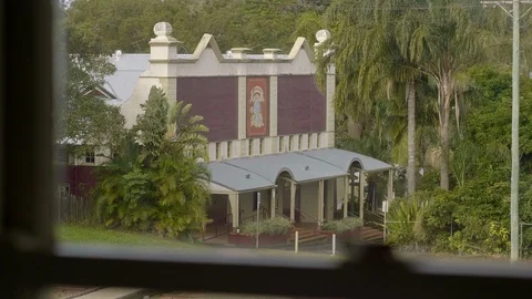 Old town hall out of window Stock Footage 119395278