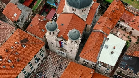 Old town Kotor Montenegro on the coast of Boka bay Stock Footage 260496953