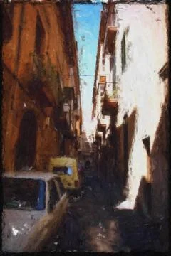 Old Town lane Stock Illustration