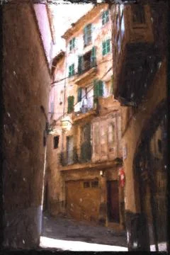 Old Town lane Stock Illustration