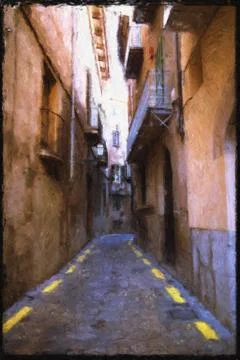 Old Town lane Stock Illustration