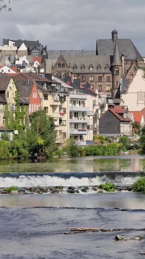 Old town of Marburg, view from River Stock-Footage 344526631