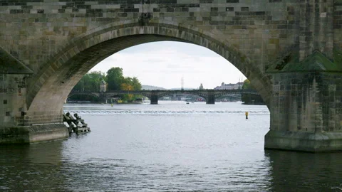 Old town prague from the boat Stock Footage 253400512