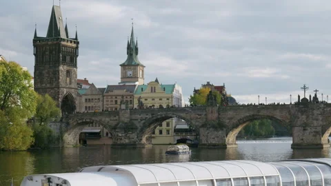 Old town prague from the boat Stock Footage 253401642