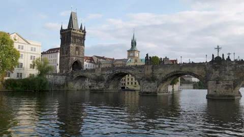 Old town prague from the boat Stock Footage 253401685