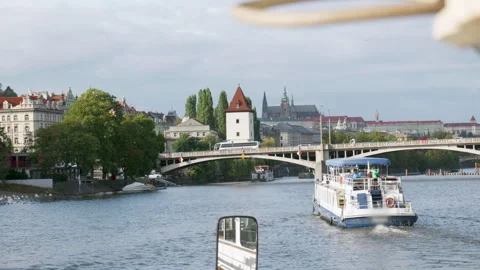 Old town prague from the boat  Stock Footage 253412454