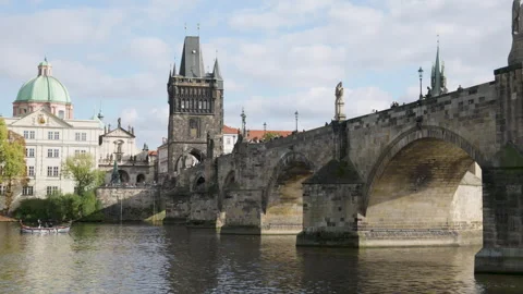 Old town prague from the boat Stock Footage 253432158