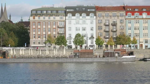Old town prague waterfront Stock Footage 253430735